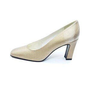 Stuart Weitzman Metallic Gold Pumps